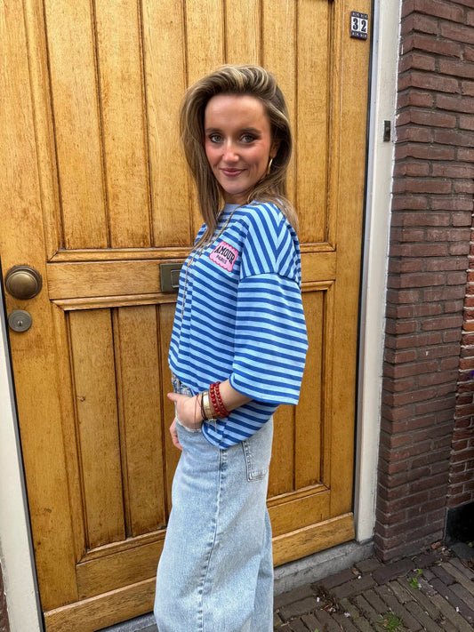 Striped t-shirt 'amour' blue - Project 35