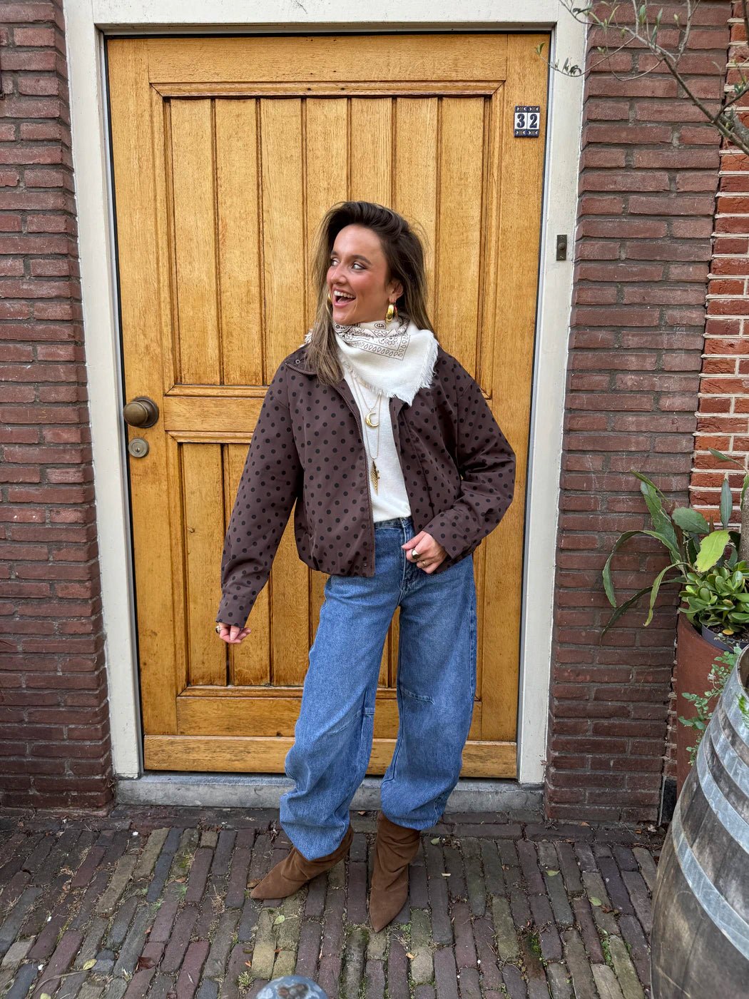 Suus polkadot bomber donkerbruin - Project 35