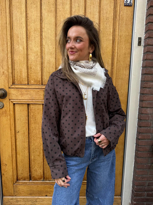 Suus polkadot bomber donkerbruin - Project 35