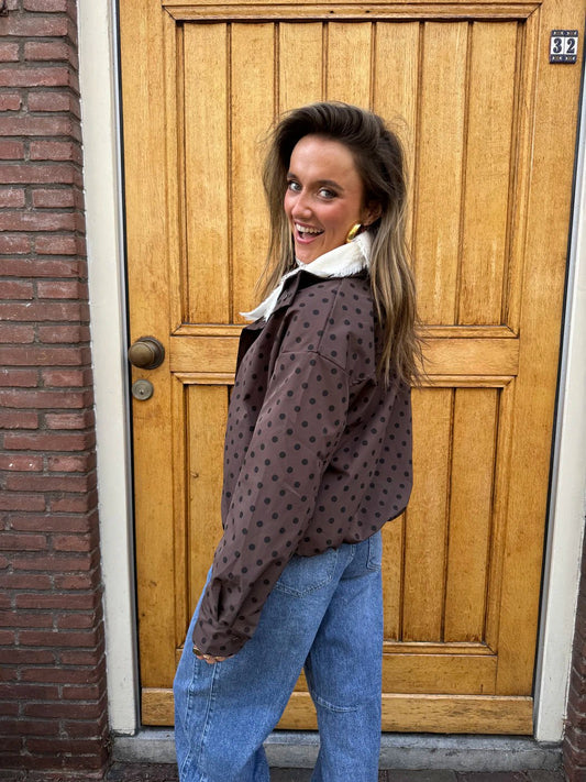 Suus polkadot bomber donkerbruin - Project 35