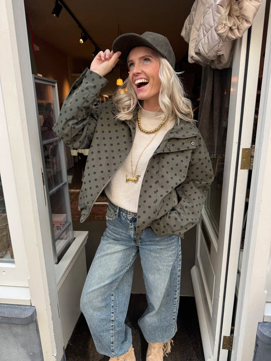 Suus polkadot bomber groen - Project 35