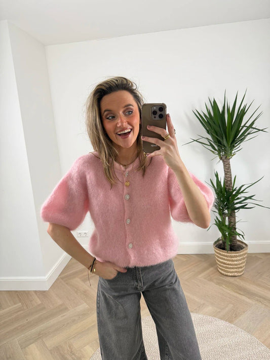 Suus vestje mohair roze - Project 35