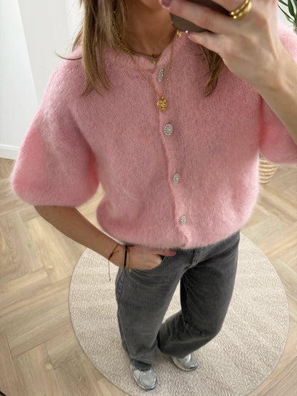 Suus vestje mohair roze - Project 35