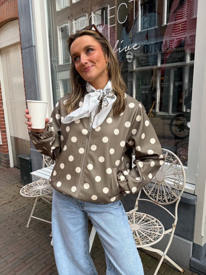 Suze polkadot bomber groen/wit - Project 35