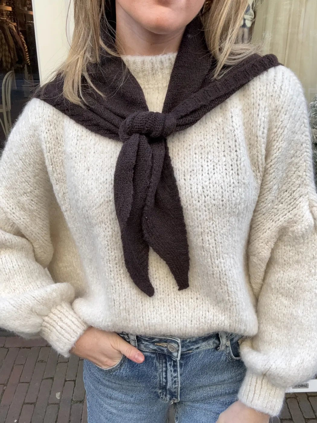 Triangle scarf small dark brown - Project 35