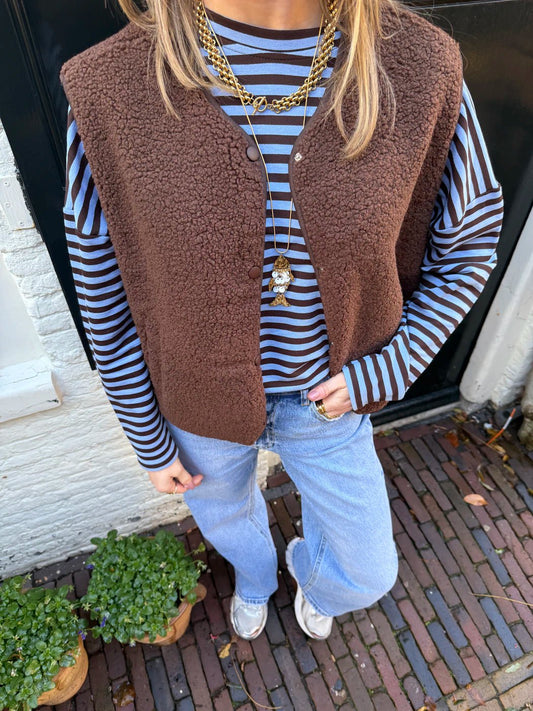 Vera teddy gilet bruin - Project 35