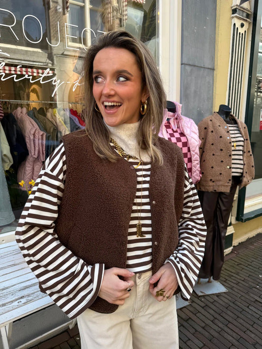 Vera teddy gilet bruin - Project 35