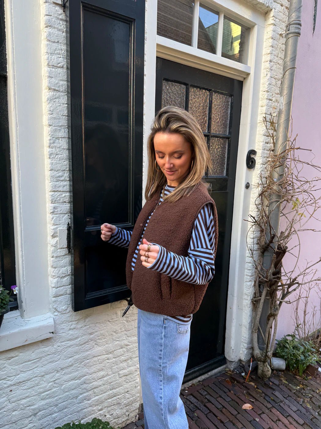 Vera teddy gilet bruin - Project 35