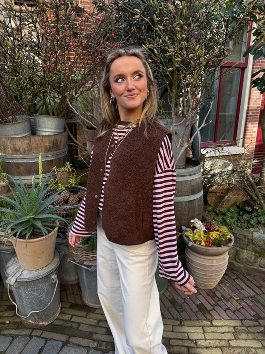Vera teddy gilet bruin - Project 35