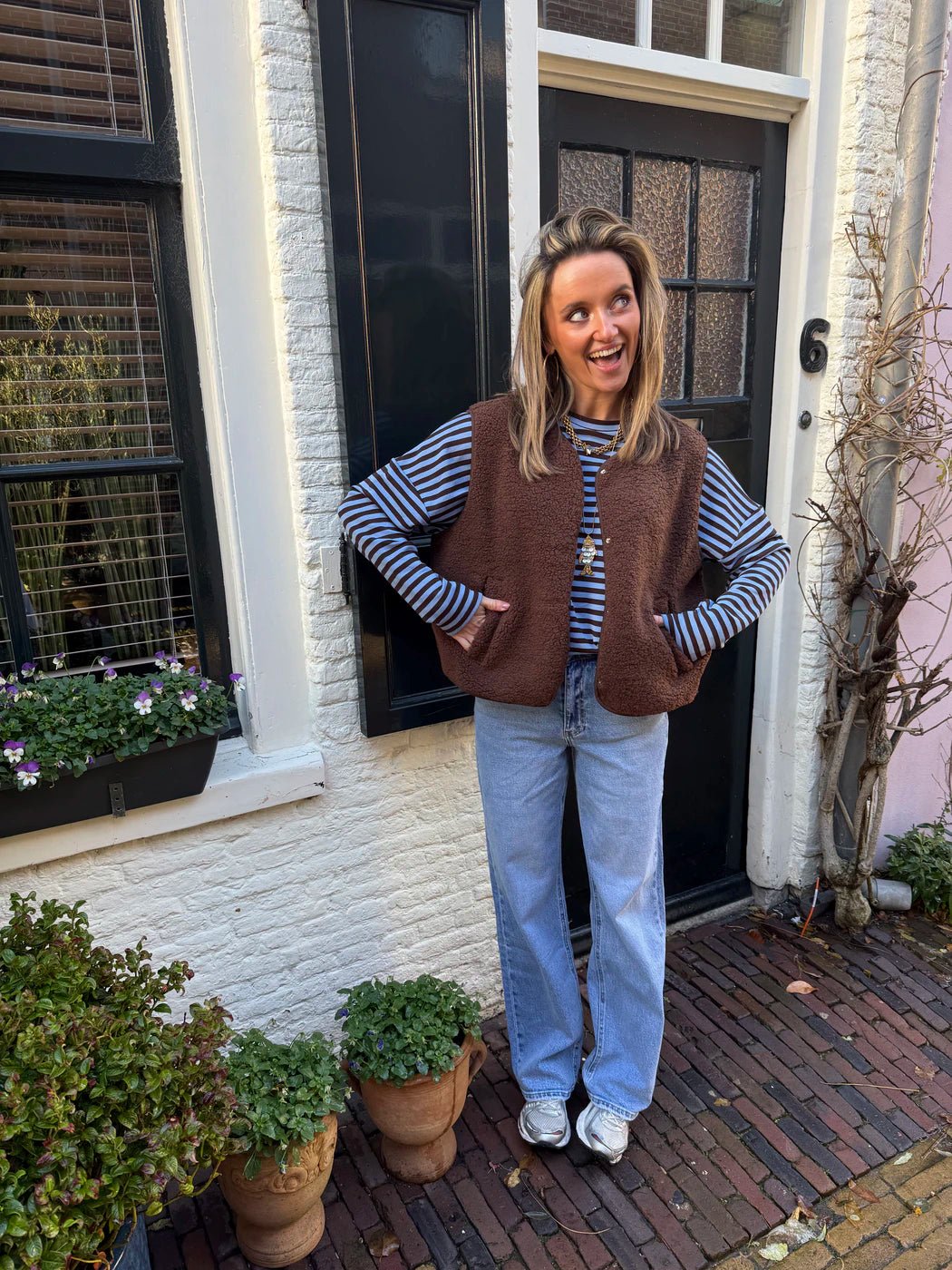 Vera teddy gilet bruin - Project 35