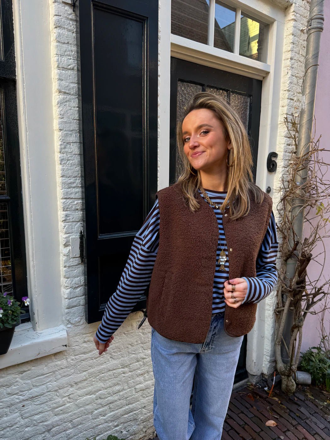 Vera teddy gilet bruin - Project 35