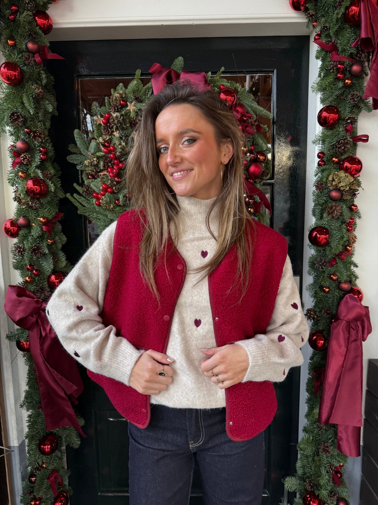 Vera teddy gilet burgundy - Project 35