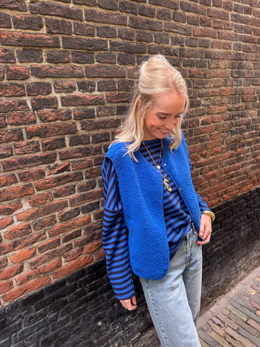 Vera teddy gilet kobalt blauw - Project 35