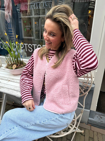Vera teddy gilet lichtroze - Project 35