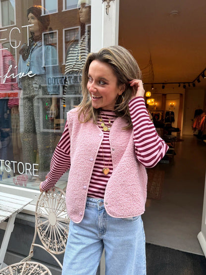 Vera teddy gilet lichtroze - Project 35