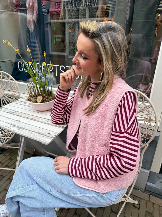 Vera teddy gilet lichtroze - Project 35