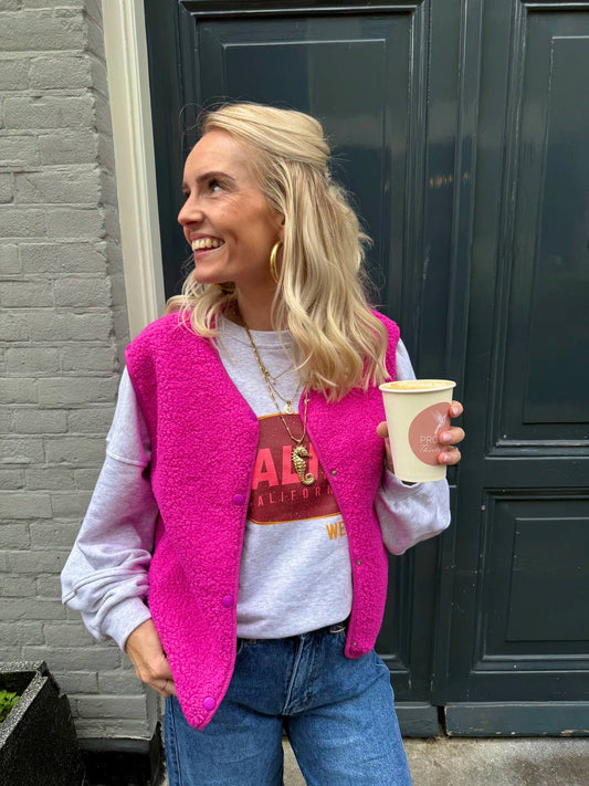 Vera teddy gilet roze - Project 35