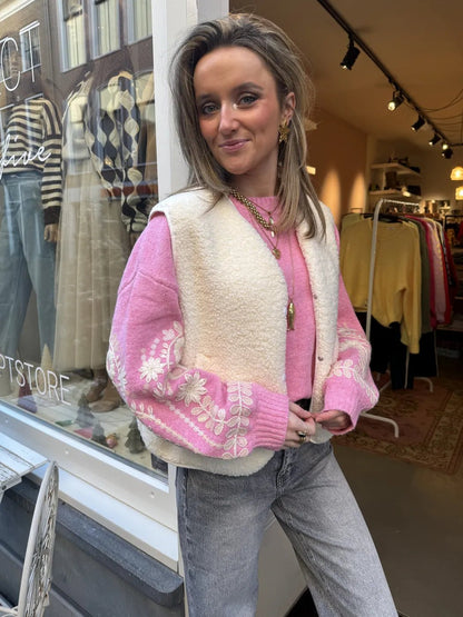 Vera teddy gilet wit - Project 35