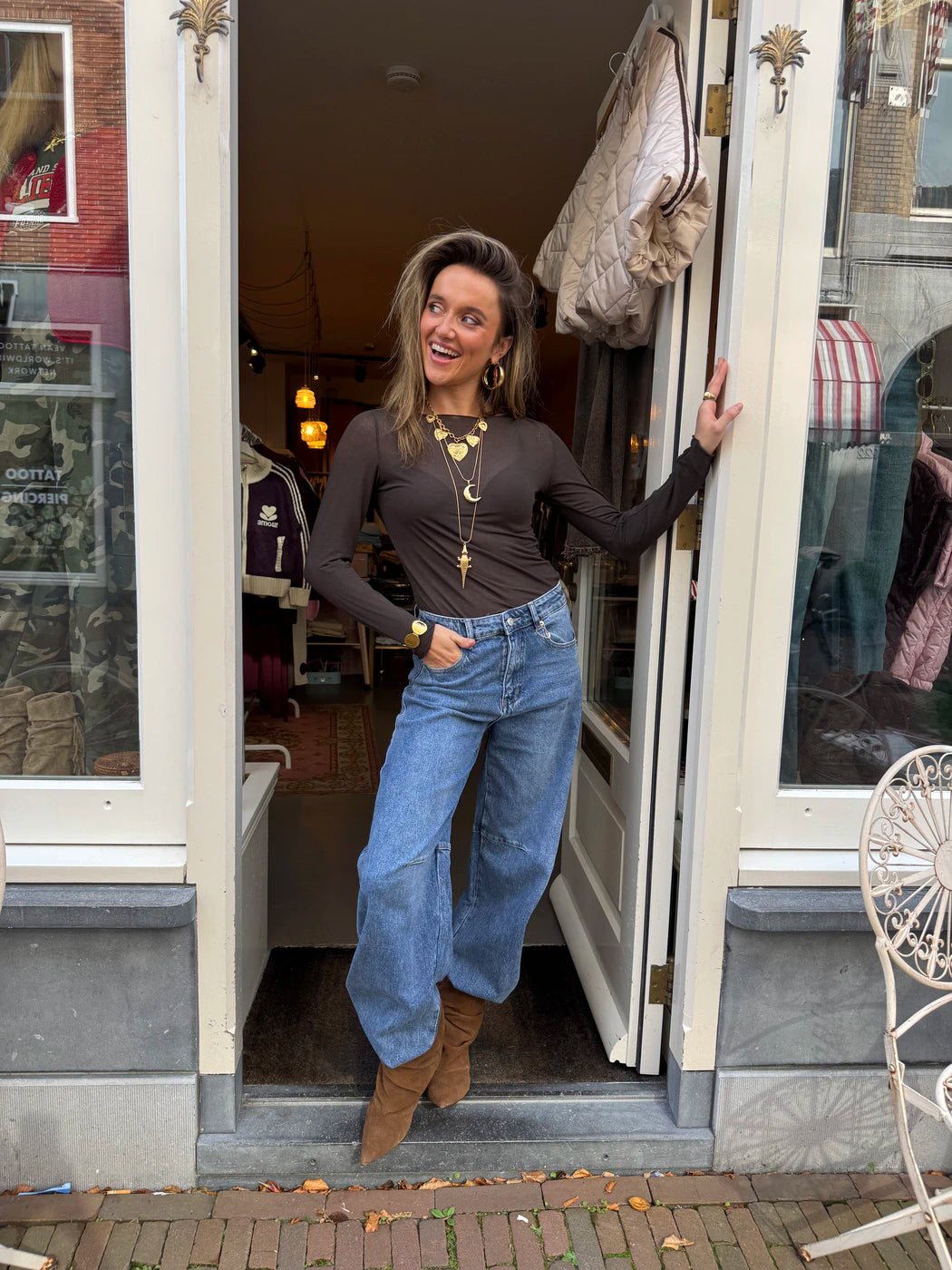 Vieve longsleeve cashmere donkerbruin - Project 35
