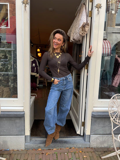 Vieve longsleeve cashmere donkerbruin - Project 35