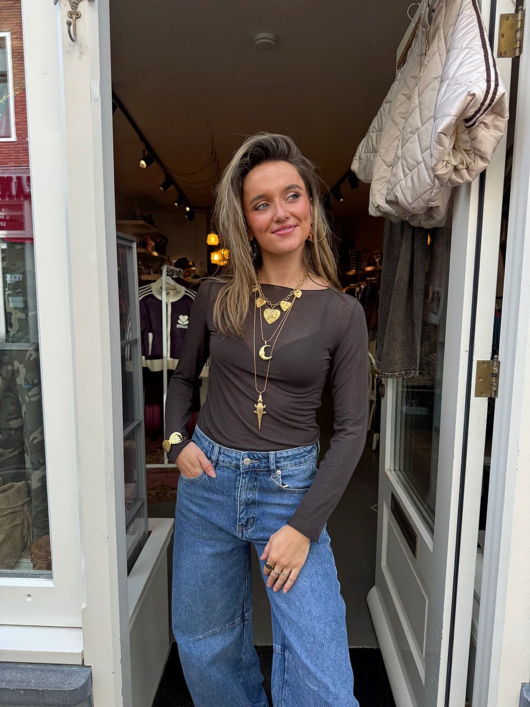 Vieve longsleeve cashmere donkerbruin - Project 35