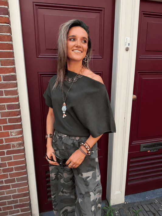 Winnie one shoulder top green - Project 35